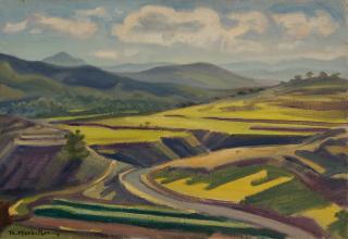 Cypriot Landscape — Oil painting, Canvas, 38.00×55.00cm — Theodoros Markellos